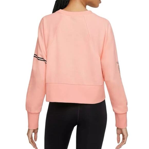 Nike Pro Dri-Fit Get Fit Women's Crew Boxy Cropped sweatshirt pink L - Picture 2 of 13